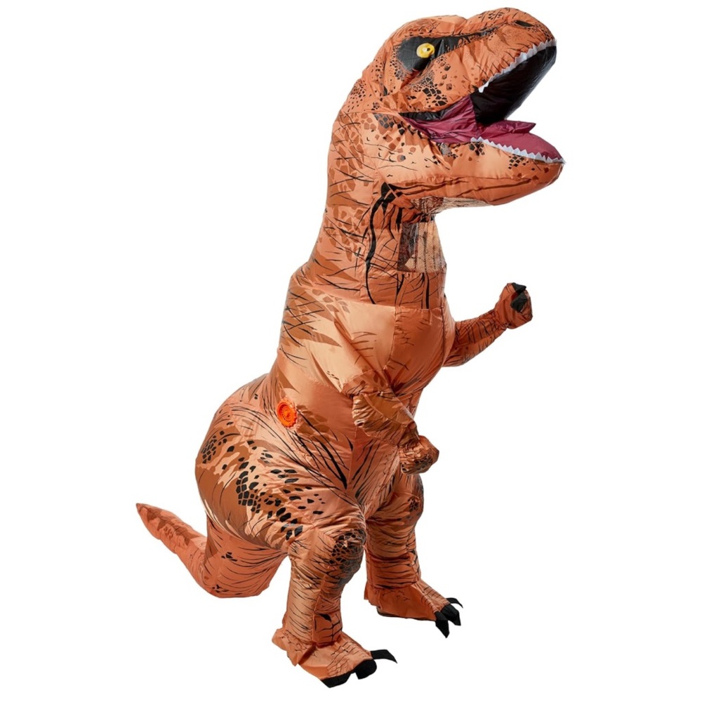 Teen T-Rex Dinosaur Inflatable Costume Suit with Batteries & Fans Protests